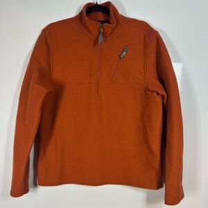 IBEX Men’s 100% Merino Wool Quarter Zip Sweater Orange